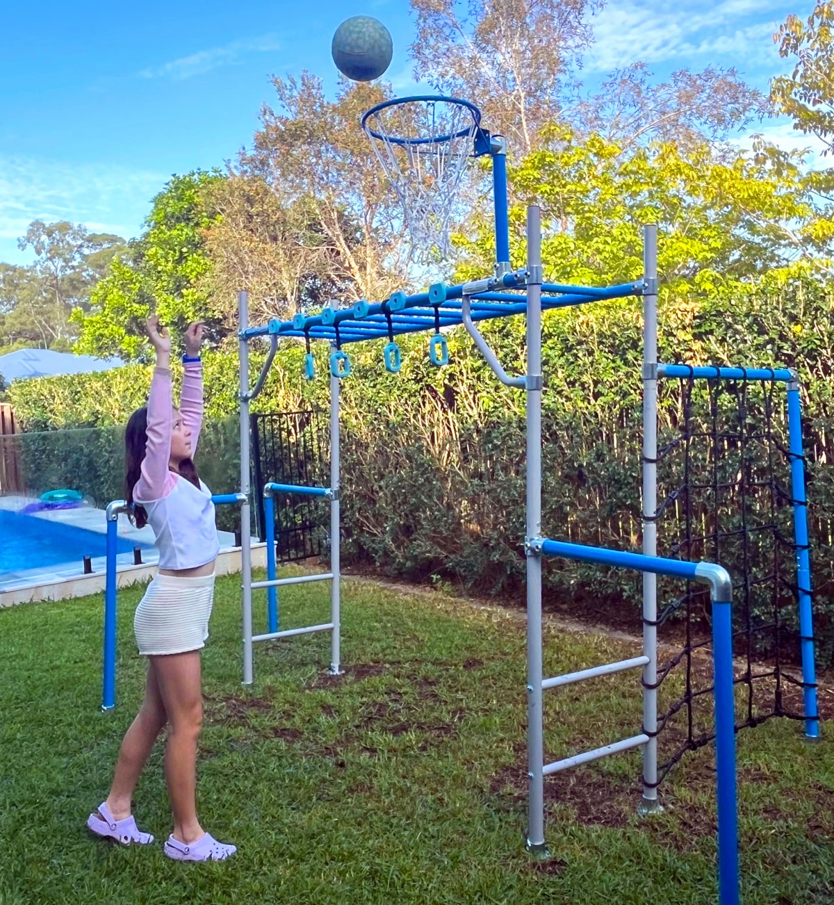 Family enjoying time together on our monkey bars