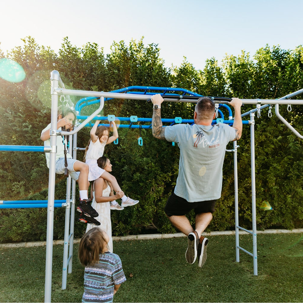 Outdoor kids jungle gym with climbing accessories USA